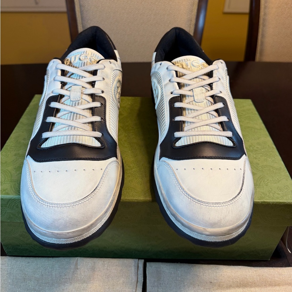 New Authentic Gucci Mac80 GG Logo Sneaker Shoes White Black Size UK 12 /US 12.5 - Picture 16 of 16